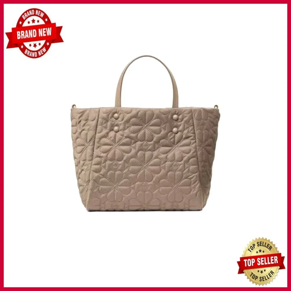 Quilted Fabric Small Tote Crossbody Bag with Magnetic Closure